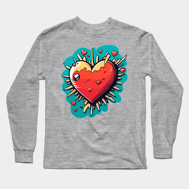 Street art style heart Long Sleeve T-Shirt by JORDYGRAPH